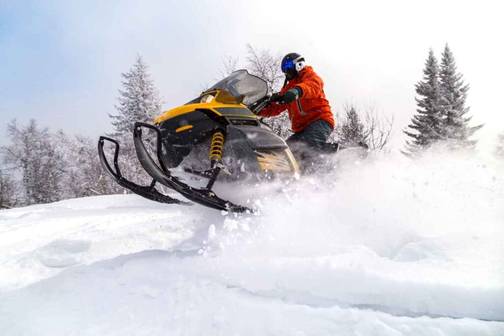 Snowmobiling Near Rainy Lake