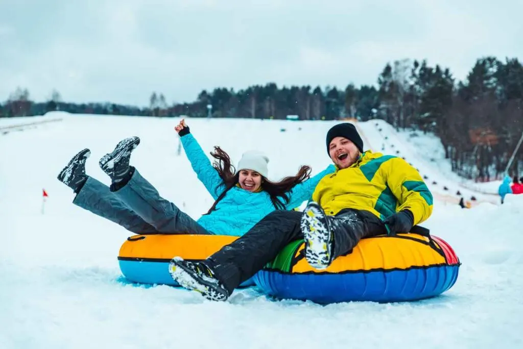 Snowtubing Couple