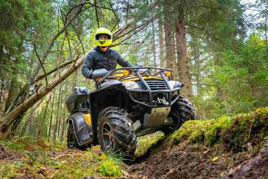 Off-roading in an ATV