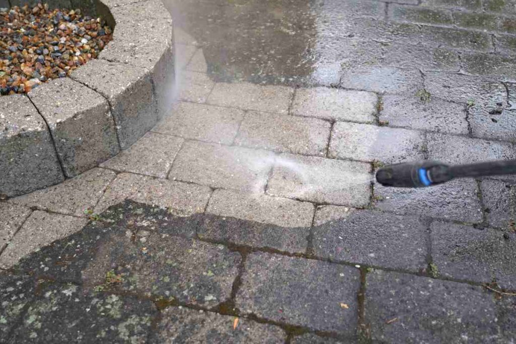 Pressure Washing a Concrete Porch