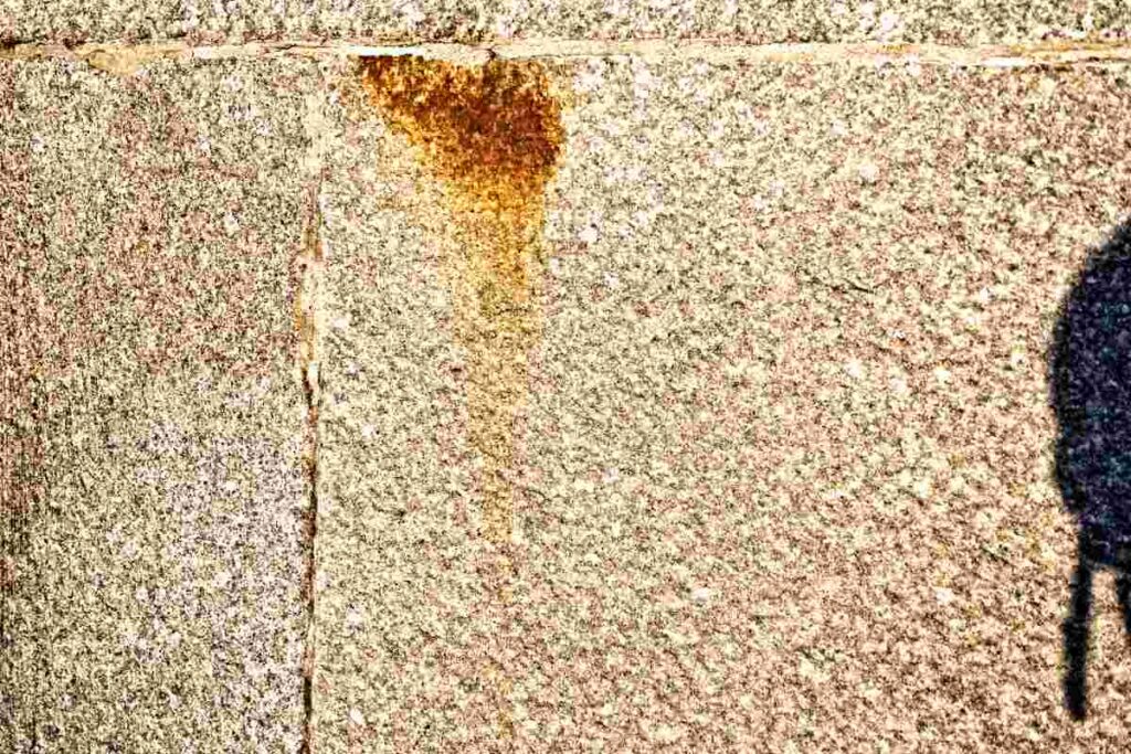 Rust Stain on Concrete Porch