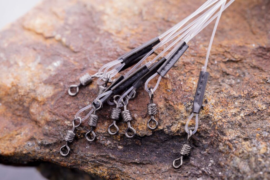 Fishing leashes made of fluorocarbon.