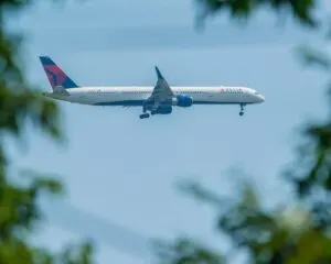 A Delta Airlines passenger jet.