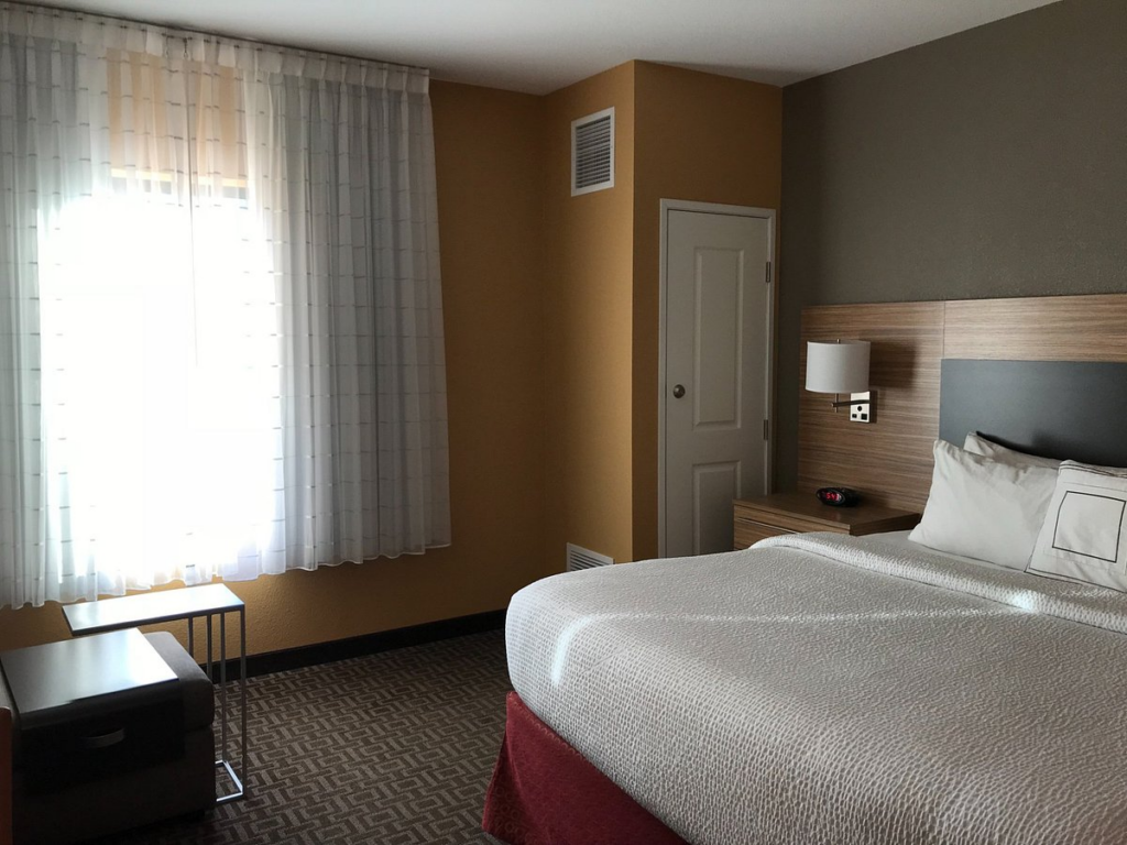Hotel room at TownePlace Suites.