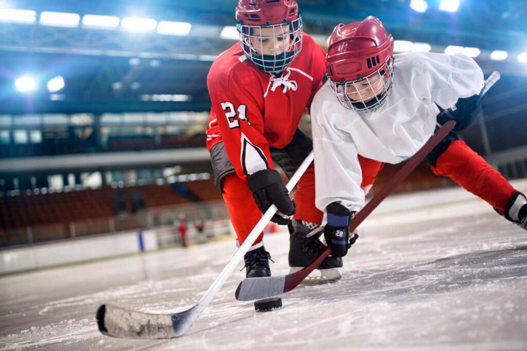 Youth Hockey Skates on Ice